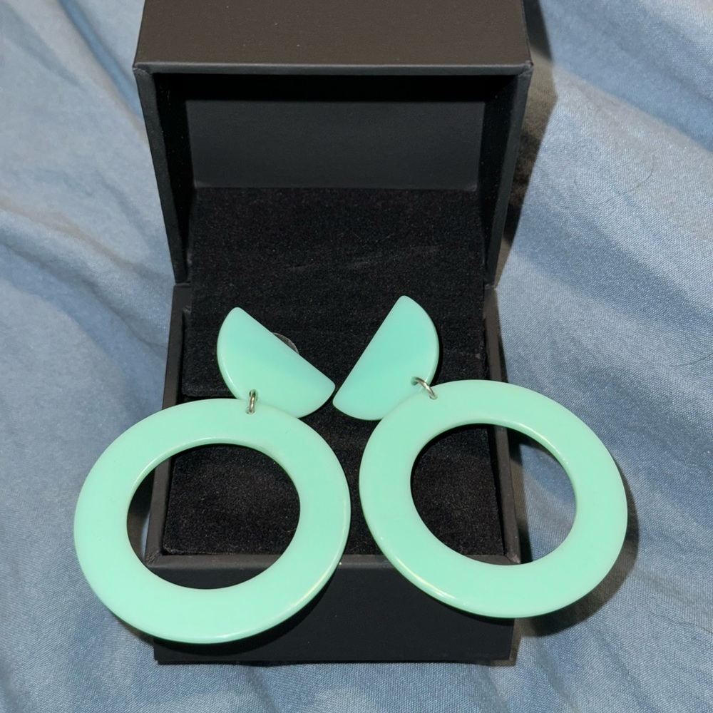 Teal Hoop Earrings